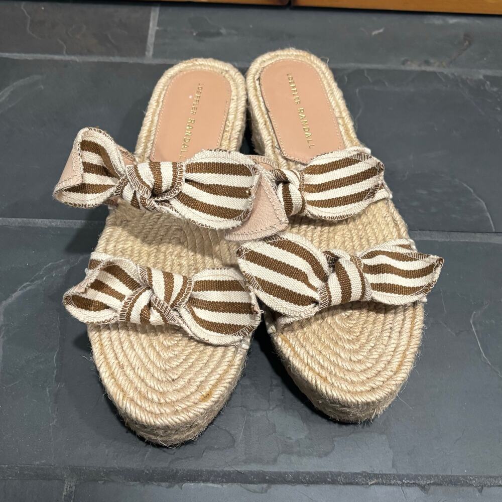 Loeffler Randall Daisy Two Bow Platform Espadrille Sandal - size 38 (US 8) - Picture 2 of 7